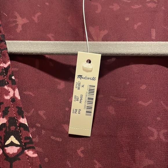 Madewell Maroon/Plum Wrap Top with Flutter Sleeves - Picture 2 of 4